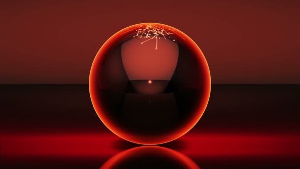 魔法能量水晶球 占星术的神秘领域 带运动粒子的4K动画视频 — 图库视频影像