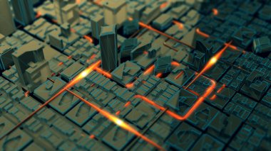 Yapay Zeka, 3 boyutlu görselleştirme bilgisayar geliştirme kavramı olarak büyük veri enerjisini aktarıyor.