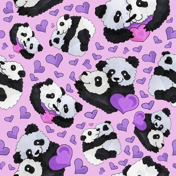 sevimli panda desen. web ve baskı amacı için arka plan. Marker sanat