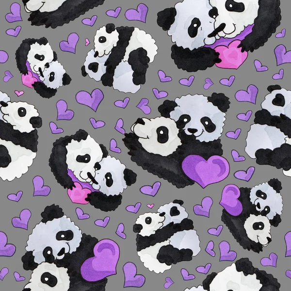 sevimli panda desen. web ve baskı amacı için arka plan. Marker sanat