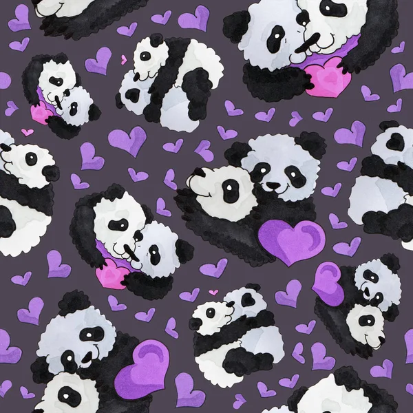 RGBcute panda pattern. background for web and print purpose