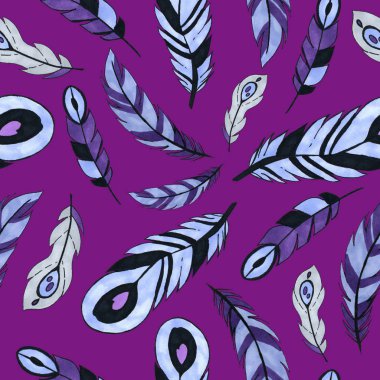 Mor tüyler seamless modeli.