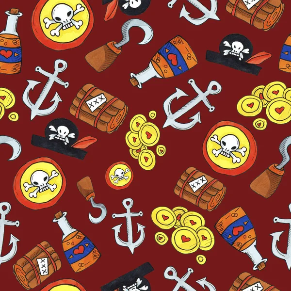 Pirate seamless pattern. — Stock Photo, Image