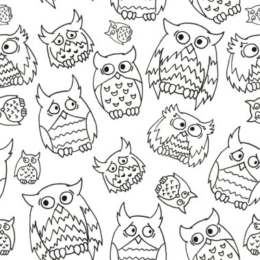 şirin baykuş desen. Beyaz baykuş baskı, web ve tasarım