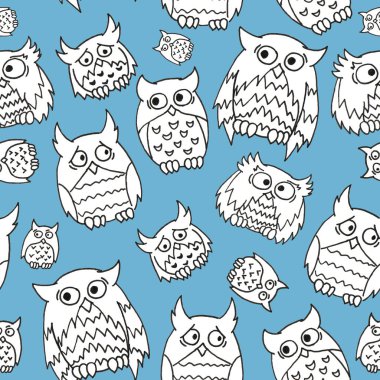 şirin baykuş desen. Beyaz baykuş baskı, web ve tasarım