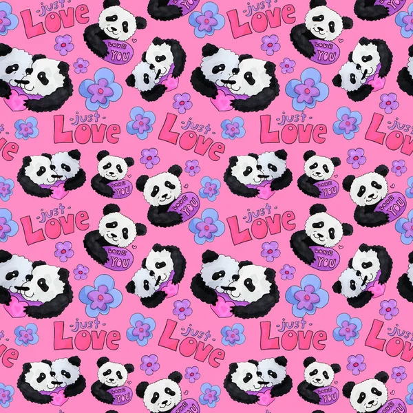 Padrão Panda Bonito Fundo Para Web Propósito Impressão Arte Marcador — Fotografia de Stock