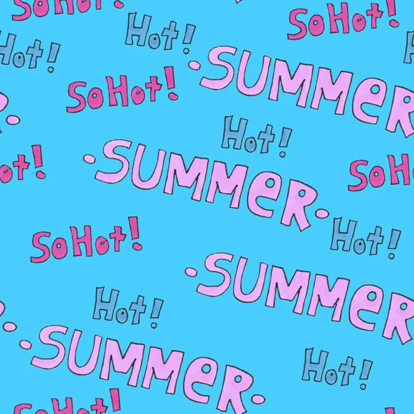 Summer hot pattern for background or package. Seasons concept. Handwritten modern lettering. — Stock Photo, Image