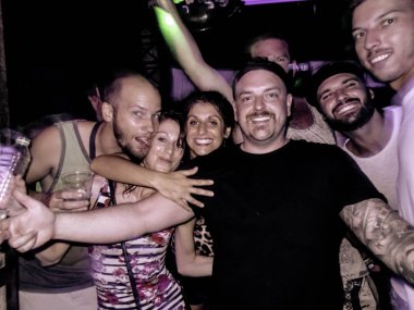 İnsanlar tam kutlama parti, Koh Pha Ngan, Surat thani, Tayland, Thailand, Ocak 2019 moon