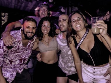 İnsanlar tam kutlama parti, Koh Pha Ngan, Surat thani, Tayland, Thailand, Ocak 2019 moon