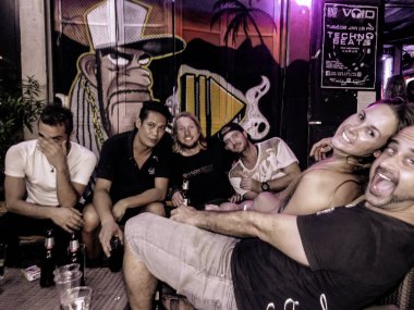 İnsanlar tam kutlama parti, Koh Pha Ngan, Surat thani, Tayland, Thailand, Ocak 2019 moon