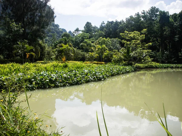 Guilliams Resort Balıkçılık hafta sonu, Krabi, Krabi, Tayland, Mayıs 2019. Budist tapınağı ve asya bahçeleri rahatlatıcı bir gölün yanında