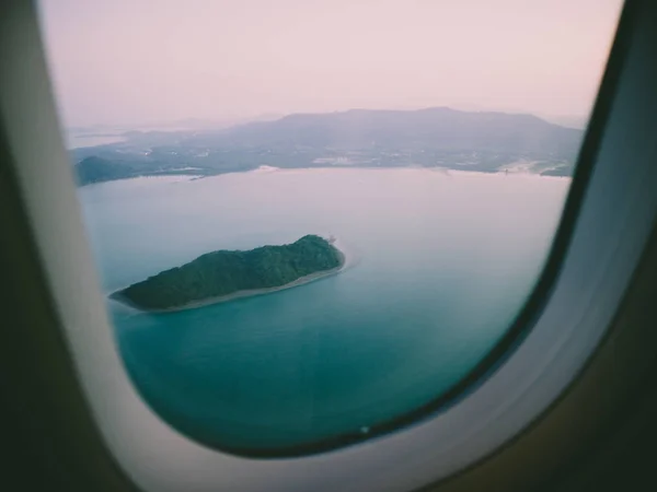 飛行機からタイの上空を飛ぶ — ストック写真