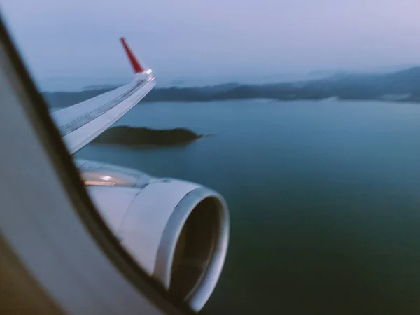 飛行機からタイの上空を飛ぶ — ストック写真