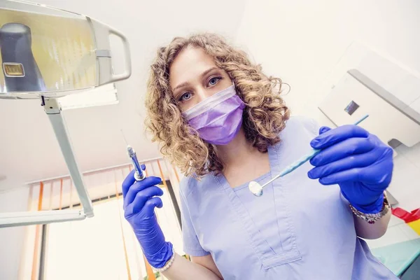 Dentista Mujeres Segundos Antes Del Trabajo — Foto de Stock