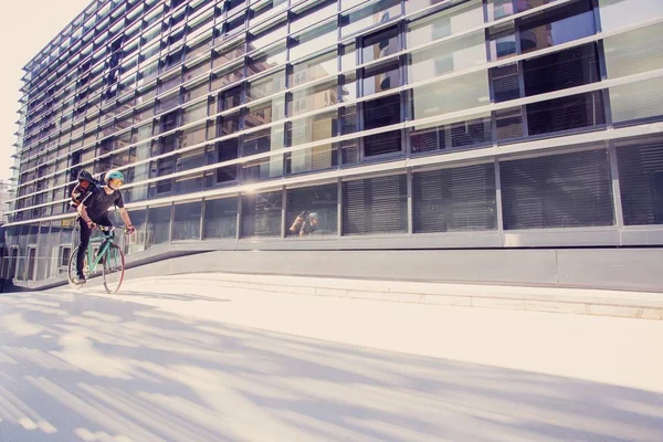 Fiets Messenger Stad — Stockfoto