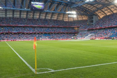 Poznan, Polonya. 8 Haziran, 2018. Uluslararası futbol dostluk maçı: Polonya v Şili 2:2. INEA Stadyumu havadan görünümü.