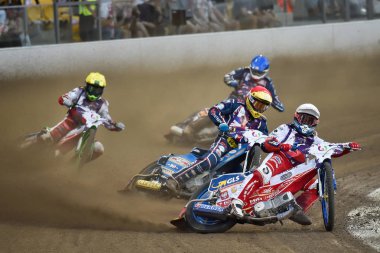 Wroclaw, Polonya - 29 Temmuz 2017: Speedway çift turnament yarış Polonya - Dünya Oyunları 2017 sırasında Amerika Birleşik Devletleri