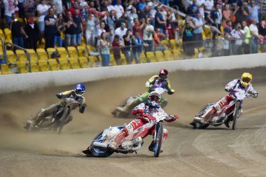 Wroclaw, Polonya - 29 Temmuz 2017: Speedway çift turnuva son yarış Polonya - Avustralya dünya oyunları 2017 sırasında