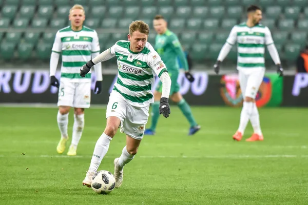 Wroclaw, Polonya - 30 Kasım 2018: Slask Wroclaw - Lechia Gdansk 0 Lehçe Loto Ekstraklasa maç maç: 2. Eylem Jaroslaw Kubicki.