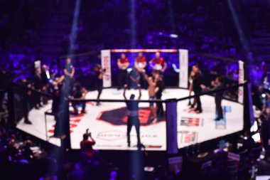 MMA arka plan bulanık halka savaş şampiyon dekorasyonu ile mücadele