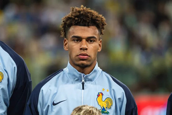 WROCLAW; POLAND - 5 Eylül 2025: FIFA 2026 elemeleri. Futbol maçı Ukrayna Fransa 'ya karşı 0: 2. Doue Arzusunun Portresi.