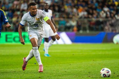 WROCLAW; POLAND - 5 Eylül 2025: FIFA 2026 elemeleri. Futbol maçı Ukrayna Fransa 'ya karşı 0: 2. Mbappe Kylian