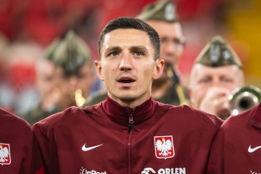 CHORZOW; POLAND - 7 Eylül 2025: FIFA 2026 elemeleri. Futbol maçı Polonya 'ya karşı Finlandiya. Bartosz Slisz.