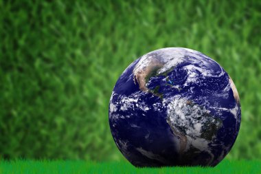 Ekoloji kavramı, yeşil çim arka plan, Nasa tarafından döşenmiş bu görüntü unsurları yeryüzünde