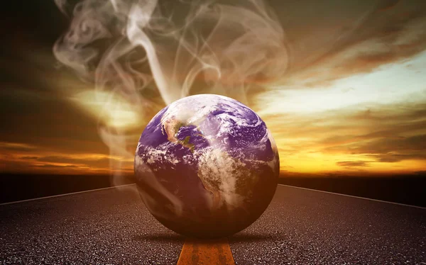 Концепция Глобального Потепления Загрязнения Земля Дым Элементы Этого Изображения Предоставлены — стоковое фото