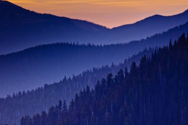 Günbatımı üzerinde kasırga Ridge, olimpik Milli Parkı, Washington State, ABD