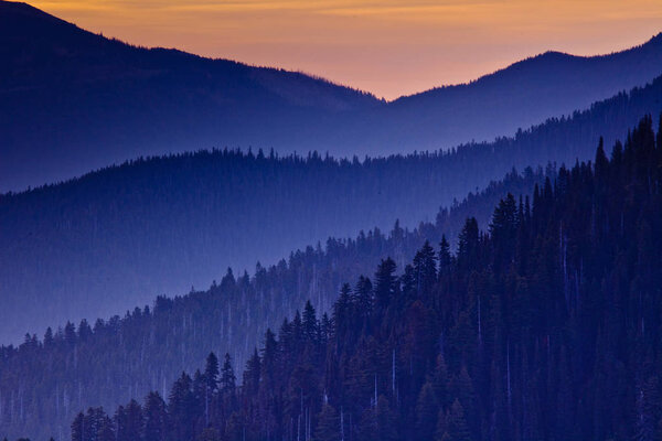 Sunset over Hurricane Ridge, Olympic National Park, Washington State, USA
