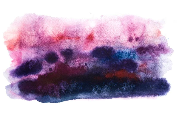 Absztrakt akvarell aquarelle kézzel rajzolt art festék fröccs foltot rózsaszín kék bíbor színek. — Stock Fotó