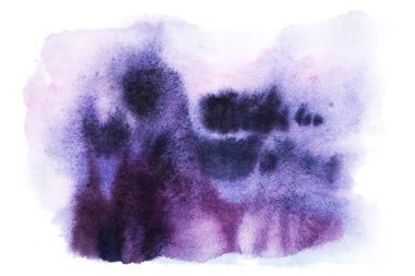 Soyut suluboya aquarelle el çizilmiş resim boya sıçramak leke pembe mavi mor renk