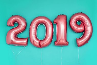 Yılbaşı yeni yıl 2019 balon numaraları. Kutlama, tatil.