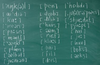 Çalışma İngilizce okul ders sınıf blackboard uluslararası fonetik alfabe.