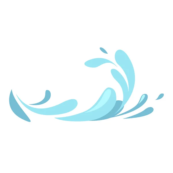 Su sıçramalarına koleksiyon mavi dalgalar dalgalı sembolleri — Stok Vektör