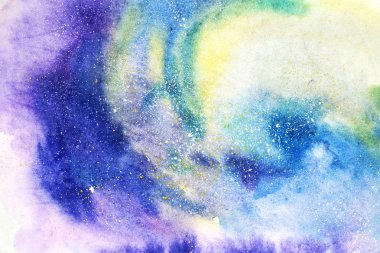 İllüstrasyon soyut suluboya el boyalı. Renkli lekeleri arka plan doku