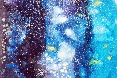 İllüstrasyon soyut suluboya el boyalı. Renkli lekeleri arka plan doku