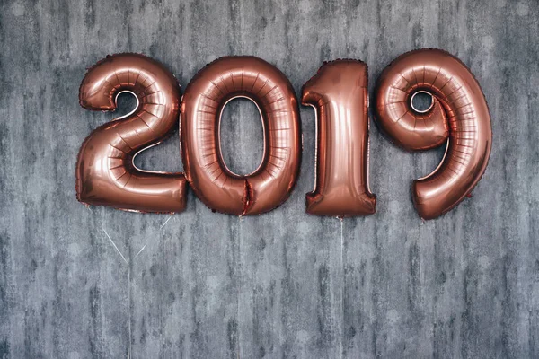 Christmas New Year 2019 numbers balloons. Celebration, holiday. — Stock Photo, Image