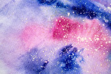 Soyut suluboya resim. El suluboya resim çekilmiş. Renkli lekeleri dokulu arka plan.