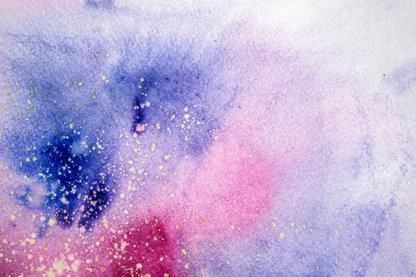 Aquarela azul rosa mancha púrpura gotas blobs. ilustração aquarela abstrata . — Fotografia de Stock