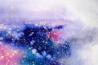 Soyut suluboya resim. El suluboya resim çekilmiş. Renkli lekeleri dokulu arka plan.