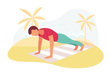 Çift birlikte açık havada plank egzersiz çekirdek egzersiz yapıyor