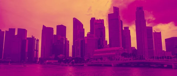 Singapur horizonte paisaje urbano. Distrito de negocios. Paisaje del sitio . — Foto de Stock