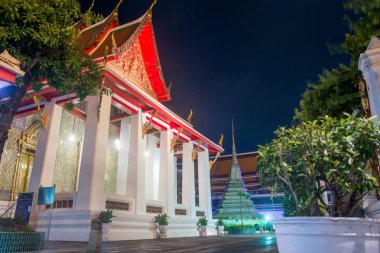 Wat Arun Tapınağı'nda gece Bangkok, Tayland.