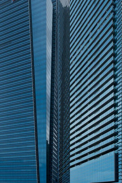 Downtown Business District blå glas skyskrapor bakgrund mönster — Stockfoto