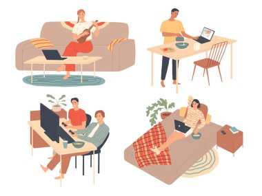 Gençler boş zamanlarını evde geçirirler.