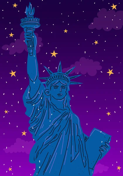 Primer plano de la estatua de la libertad, Ciudad de Nueva York. — Vector de stock