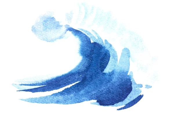 Eau éclaboussure vague bleue symbole ondulé watecolor — Photo