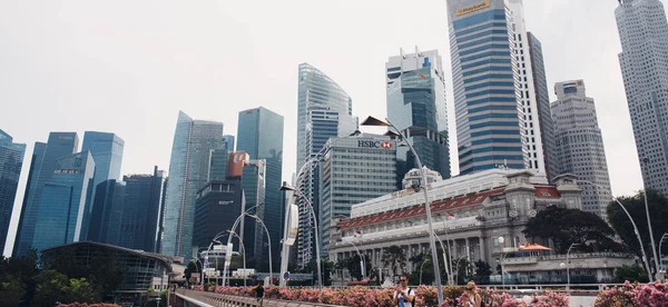 SINGAPOUR - 24 février 2019 : Quartier des affaires. Skyline — Photo